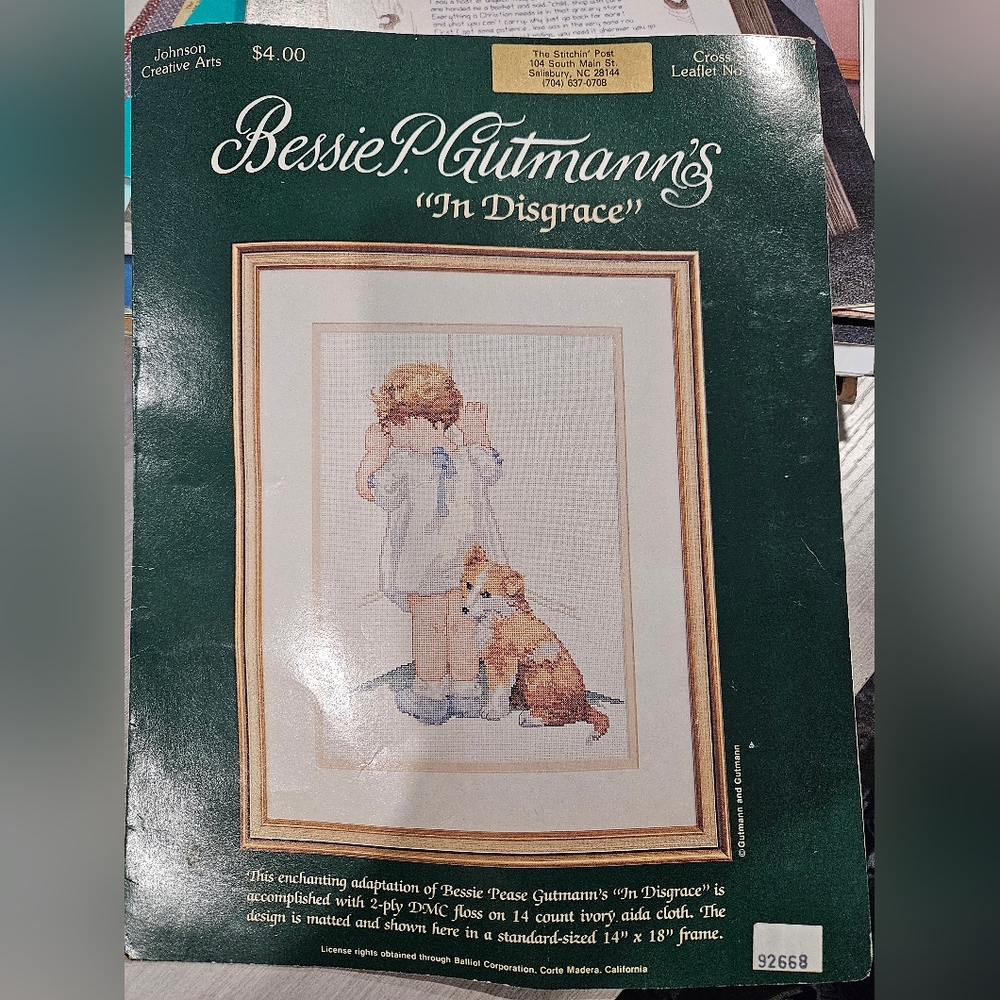 Bessie Pease Gutmann In Disgrace Counted Cross Stitch Leaflet 84008